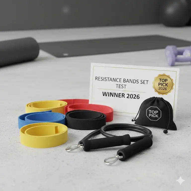 Best resistance bands set test 2026 winner, showcasing the top-rated loop bands and tube bands with handles.