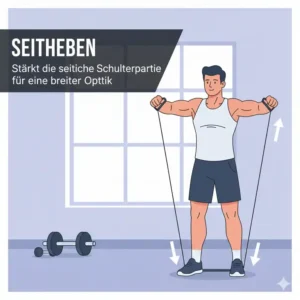Korrektes Seitheben zur seitlichen Kräftigung bei den resistance band übungen schulter.