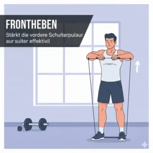 Frontheben zur gezielten vorderen Kräftigung innerhalb der resistance band übungen schulter.