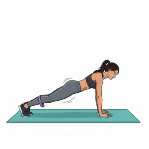 Mountain Climbers mit Widerstandsband für intensives resistance bands bauch training.