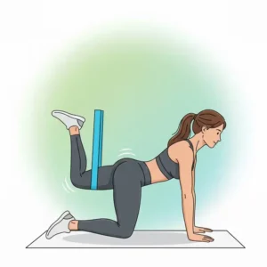 Eine grafische Anleitung für Donkey Kicks innerhalb der widerstandsband Übungen po.