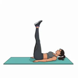 Illustration von Beinheben zur Ergänzung von resistance bands bauch training.