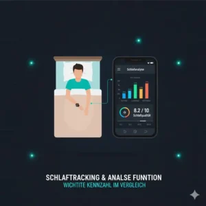 Grafische Darstellung der Schlaftracking-Analyse-Funktion der Fitness Bänder Vergleich 2026.