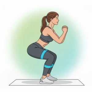 Illustration des Lateral Walk für fortgeschrittene widerstandsband Übungen po.