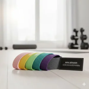 Set von Mini Loop beste resistance baender 2026 aus Stoff oder Latex, ideal für das gezielte Training von Gesäß- und Hüftmuskulatur.