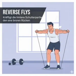 Reverse Flys für die hintere Partie als Teil der resistance band übungen schulter.