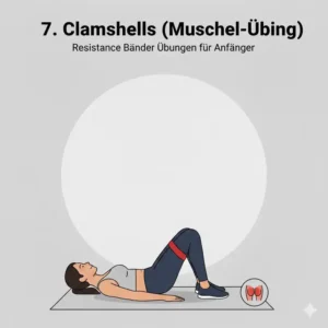 Die Muschel-Übung für die Hüfte als Teil der resistance baender übungen anfänger.