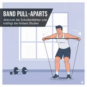 Band Pull-Aparts für die Schulterblatt-Aktivierung und resistance band übungen schulter.