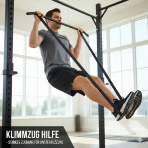 Ein starkes Zugband als Klimmzug-Hilfe, das die Anwendung der beste resistance baender 2026 im Krafttraining erweitert.