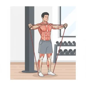 Professionelles Brusttraining mit powerbands muskelaufbau Techniken zur Bruststraffung.