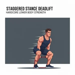 Korrekte Form beim Kreuzheben mit schweren Bändern im hardcore resistance band workout.