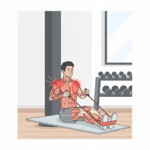 Effektives Rückentraining und Rudern mit powerbands muskelaufbau für einen starken Rücken.