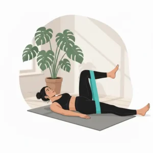 Seitliche Clamshells zeigen die korrekte Form für bootie band übungen frauen.