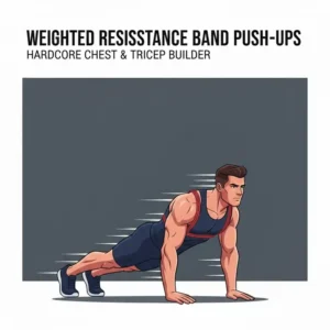 hardcore resistance band workout Liegestütze mit zusätzlichem Widerstand auf dem Rücken.