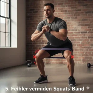 Common mistakes to avoid when executing squats mit resistance band schwer to protect your knees.