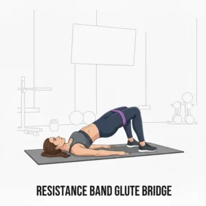Beckenheben mit Minibändern zur Ergänzung des full body workout resistance bands.