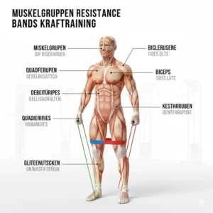 Übersicht der trainierten Muskelgruppen durch ein strukturiertes resistance bands krafttraining.