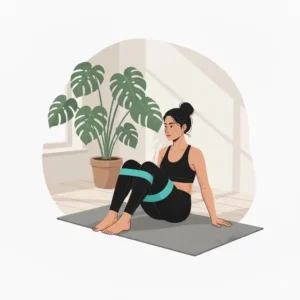 Abduktoren-Training im Sitzen ergänzt die Liste der bootie band übungen frauen.