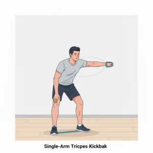 Korrekte Form der Kickbacks für ein gezieltes trizeps resistance bands workout zur Definition der Oberarme.