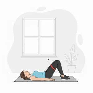 Kräftigende physio resistance bands übungen für das Training von Beinen und Gesäß.