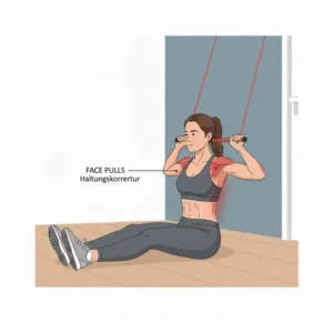 Face Pulls zur Haltungskorrektur innerhalb der widerstandsband rücken therapie.