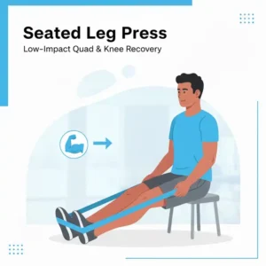 Sitzende Beinpresse mit elastischen Bändern für die resistance bands knie rehab nach Verletzungen.