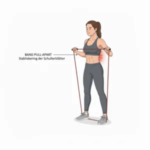 Stabilisierung der Schulterblätter durch die widerstandsband rücken therapie.