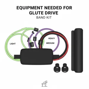 Übersicht über das benötigte Zubehör-Set für ein effektives Workout mit glute drive resistance bands.