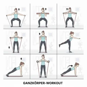 Ein vollständiger Trainingsplan bestehend aus diversen physio resistance bands übungen.