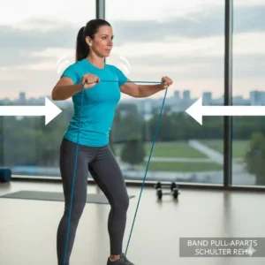 Band Pull-Aparts sind ideale Therapieband Übungen Schulter zum Aufwärmen.