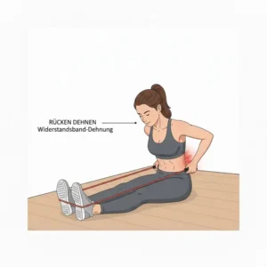 Gezielte Dehnübungen für den unteren Rücken mit widerstandsband rücken therapie.