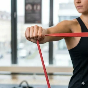Die korrekte Handhaltung und Grifftechnik dient der Resistance Band Verletzung Prävention beim Training.