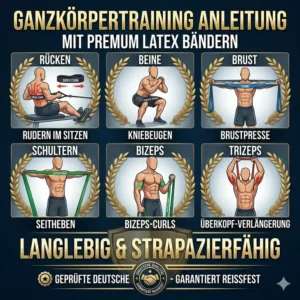 Eine Ganzkörpertraining Anleitung mit latex resistance bands langlebig.