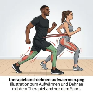 Ideale therapieband dehnübungen zum Aufwärmen und zur Vorbereitung auf den Sport.