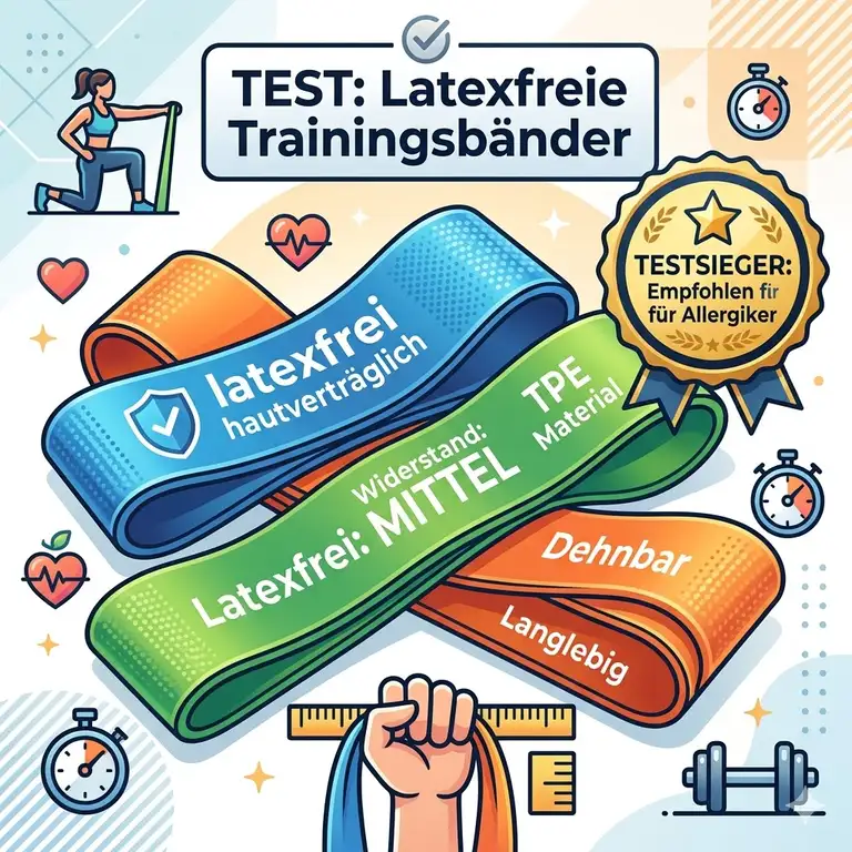 Ein professioneller latexfrei trainingsband test mit dem offiziellen Testsieger Siegel.