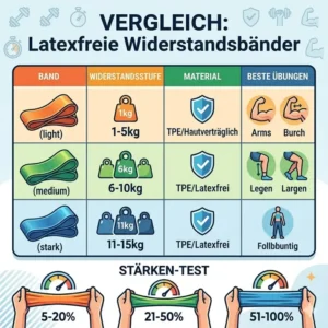 Die Dehnbarkeit und Reißfestigkeit im latexfrei trainingsband test unter Laborbedingungen.