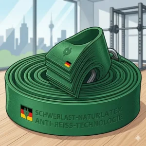 A detailed illustration showing the material and layered design of a heavy duty resistance band.