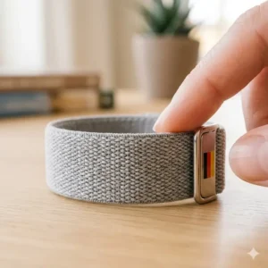 Die atmungsaktiven Fasern im stoff fitness band hautfreundlich verhindern Schweißbildung auf der Haut.