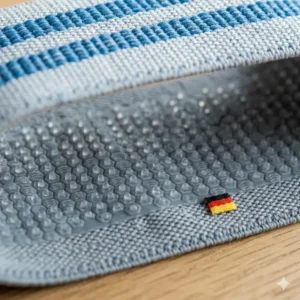 Extreme close-up of the non-slip inner rubber grip structure of the stoff miniband premium with Germany flag.