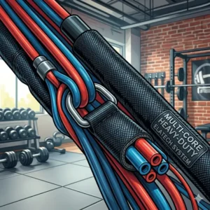Nahaufnahme der robusten Struktur und des Materials hochwertiger resistance bands schwerer widerstand.