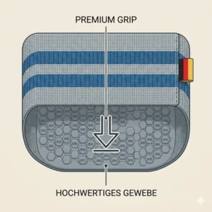 Technical vector diagram explaining the high quality weave and premium grip of the stoff miniband premium.