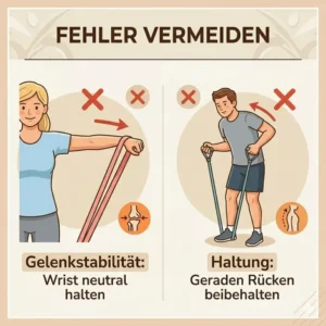 6: Grafik über häufige Fehler, die Anfänger beim Training mit einem leichtes widerstandsband anfänger vermeiden sollten.