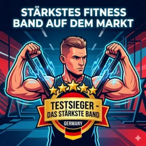 Eine detaillierte Grafik illustriert die reißfeste Materialzusammensetzung und Haltbarkeit vom stärkstes fitness band auf dem markt.