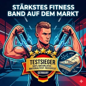 Ein Sportler nutzt das stärkstes fitness band auf dem markt für schweres Krafttraining bei Kniebeugen und Kreuzheben.