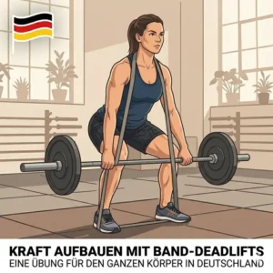 Correct form for deadlift exercises demonstrated in heavy loop band training.