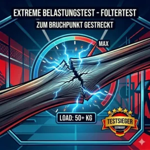 Grafische Darstellung eines brutalen Dehnungstests, der die extreme Belastbarkeit vom stärkstes fitness band auf dem markt beweist.