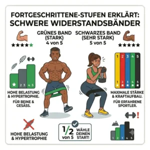 Starke Fitnessbänder für fortgeschrittene Sportler im Artikel resistance band levels erklärt.