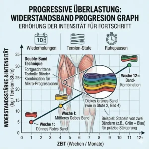 Zwei kombinierte Fitnessbänder an einer Stange für eine fortgeschrittene Widerstandsband Progression.