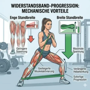 Illustration zur Veränderung des Standbreite für eine sofortige Widerstandsband Progression durch höhere Bandspannung.