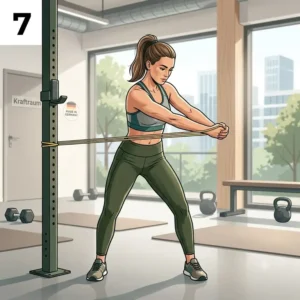 : A final full-body integration move for a low resistance band warmup.
